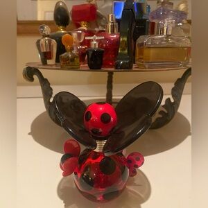 Artistic Red and Black Glass Ladybug bottle